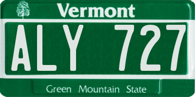 VT license plate ALY727