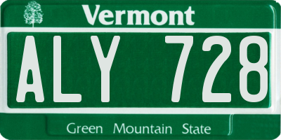 VT license plate ALY728