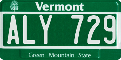 VT license plate ALY729