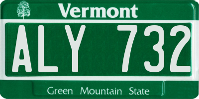 VT license plate ALY732