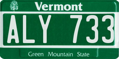 VT license plate ALY733