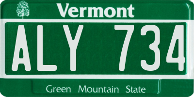 VT license plate ALY734