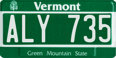 VT license plate ALY735