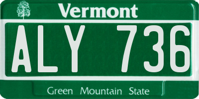 VT license plate ALY736