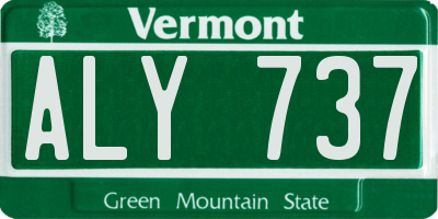 VT license plate ALY737
