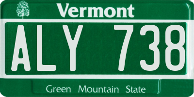 VT license plate ALY738