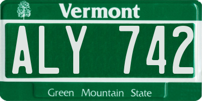 VT license plate ALY742