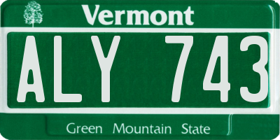 VT license plate ALY743