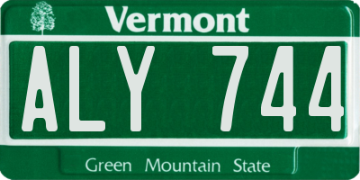VT license plate ALY744