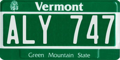 VT license plate ALY747