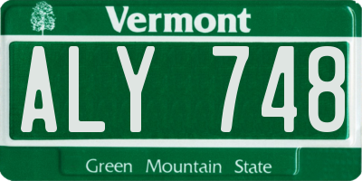 VT license plate ALY748