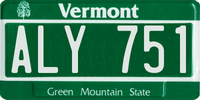 VT license plate ALY751