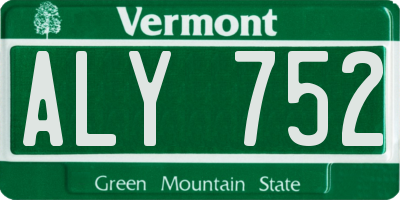 VT license plate ALY752