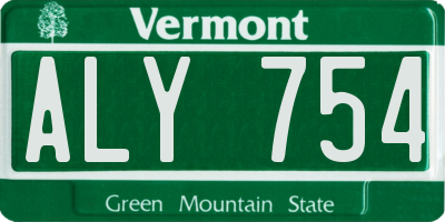 VT license plate ALY754