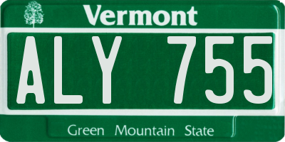 VT license plate ALY755