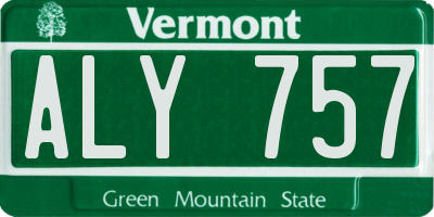 VT license plate ALY757