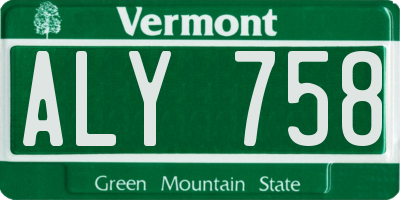 VT license plate ALY758