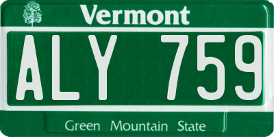 VT license plate ALY759