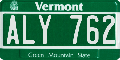 VT license plate ALY762