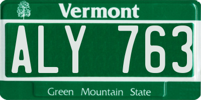 VT license plate ALY763