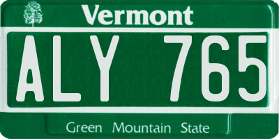 VT license plate ALY765