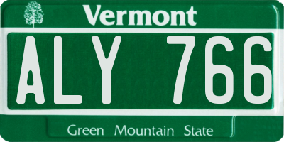 VT license plate ALY766