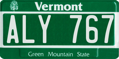 VT license plate ALY767