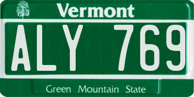 VT license plate ALY769