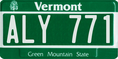 VT license plate ALY771