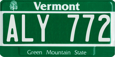 VT license plate ALY772