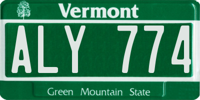 VT license plate ALY774