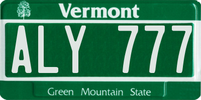 VT license plate ALY777