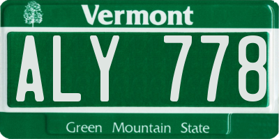 VT license plate ALY778