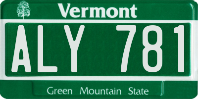 VT license plate ALY781