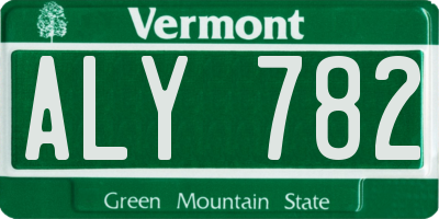 VT license plate ALY782