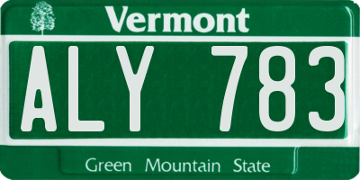 VT license plate ALY783