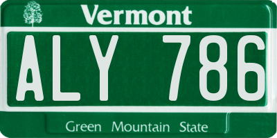 VT license plate ALY786