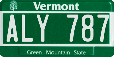 VT license plate ALY787