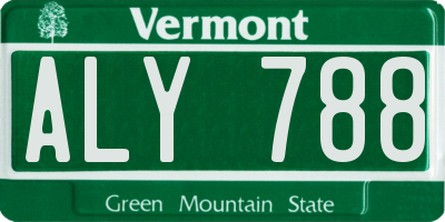 VT license plate ALY788