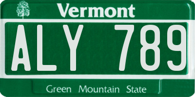 VT license plate ALY789