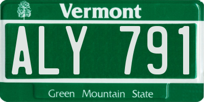 VT license plate ALY791