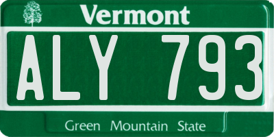 VT license plate ALY793