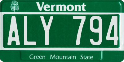 VT license plate ALY794