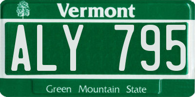 VT license plate ALY795