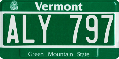 VT license plate ALY797