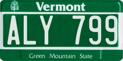 VT license plate ALY799