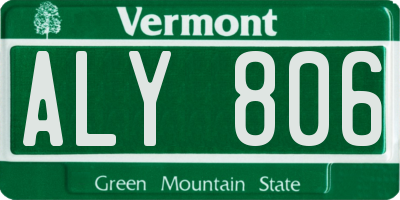 VT license plate ALY806
