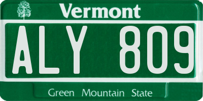 VT license plate ALY809