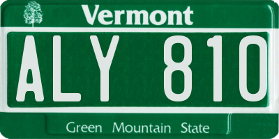 VT license plate ALY810