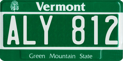 VT license plate ALY812
